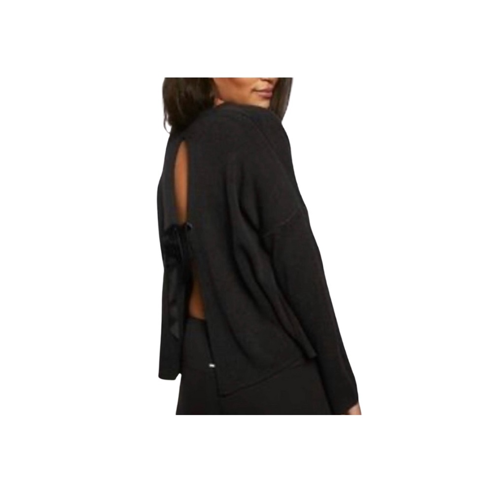 American Eagle Open Back Slit Sweater with Velvet Ribbon